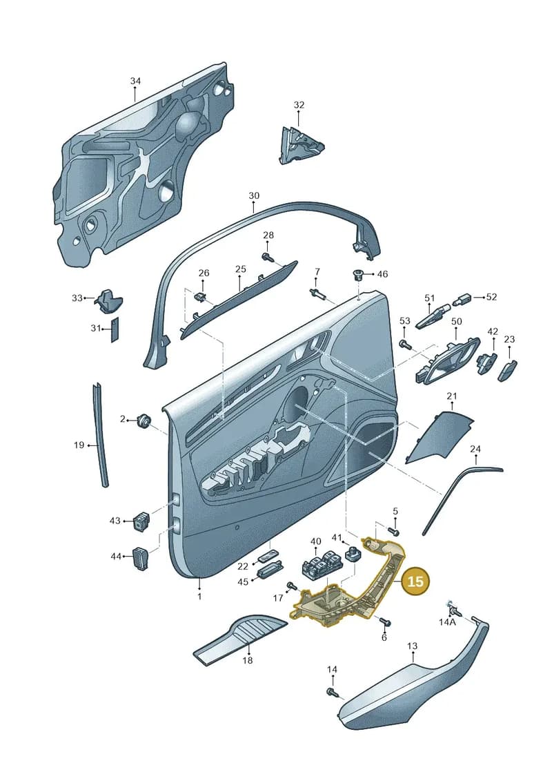 8V3959521B6PS — Audi A3 Sportback (2016-2020) diagram 890867000, position 15
