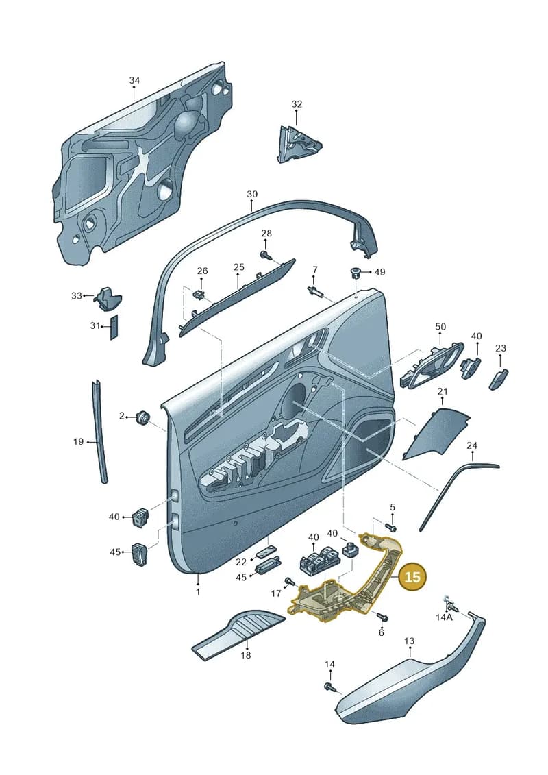 8V3959522A6PS — Audi A3 Sportback (2012-2016) diagram 745867000, position 15
