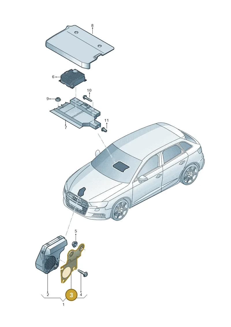 8V4035205 — Audi A3 Sportback (2016-2020) diagram 890035250, position 3