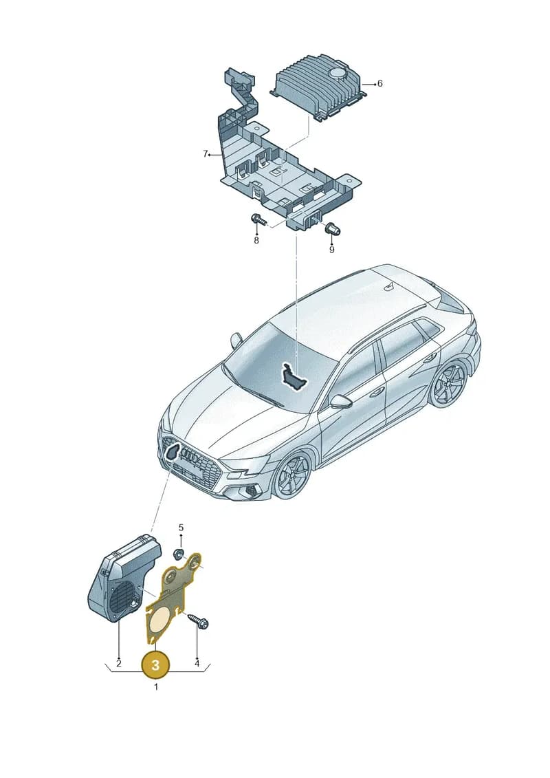 8V4035205 — Audi A3 Sportback (2019-2025) diagram 596035025, position 3