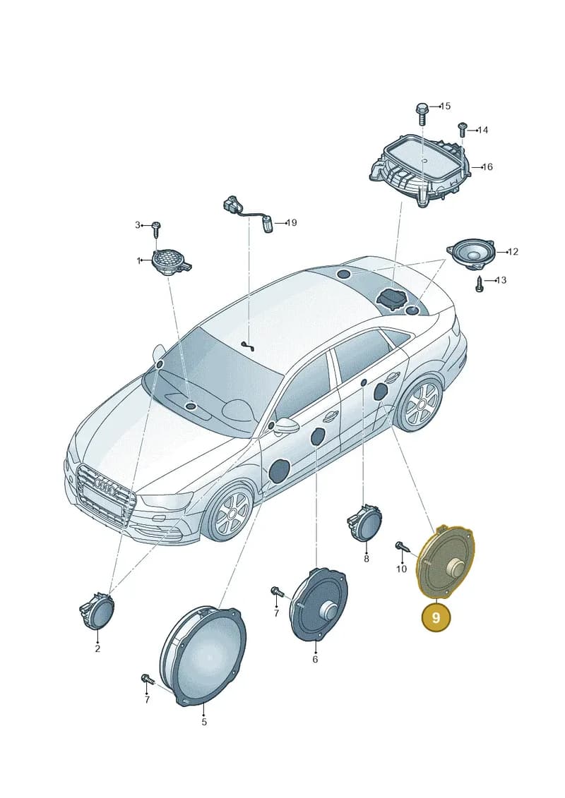8V4035411B — Audi A3 Sportback (2012-2016) diagram 745035370, position 9
