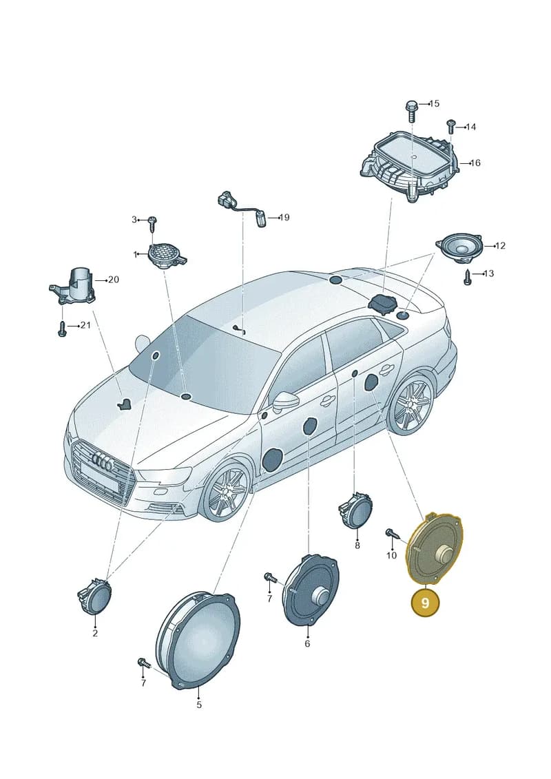 8V4035411B — Audi A3 Sportback (2016-2020) diagram 890035370, position 9