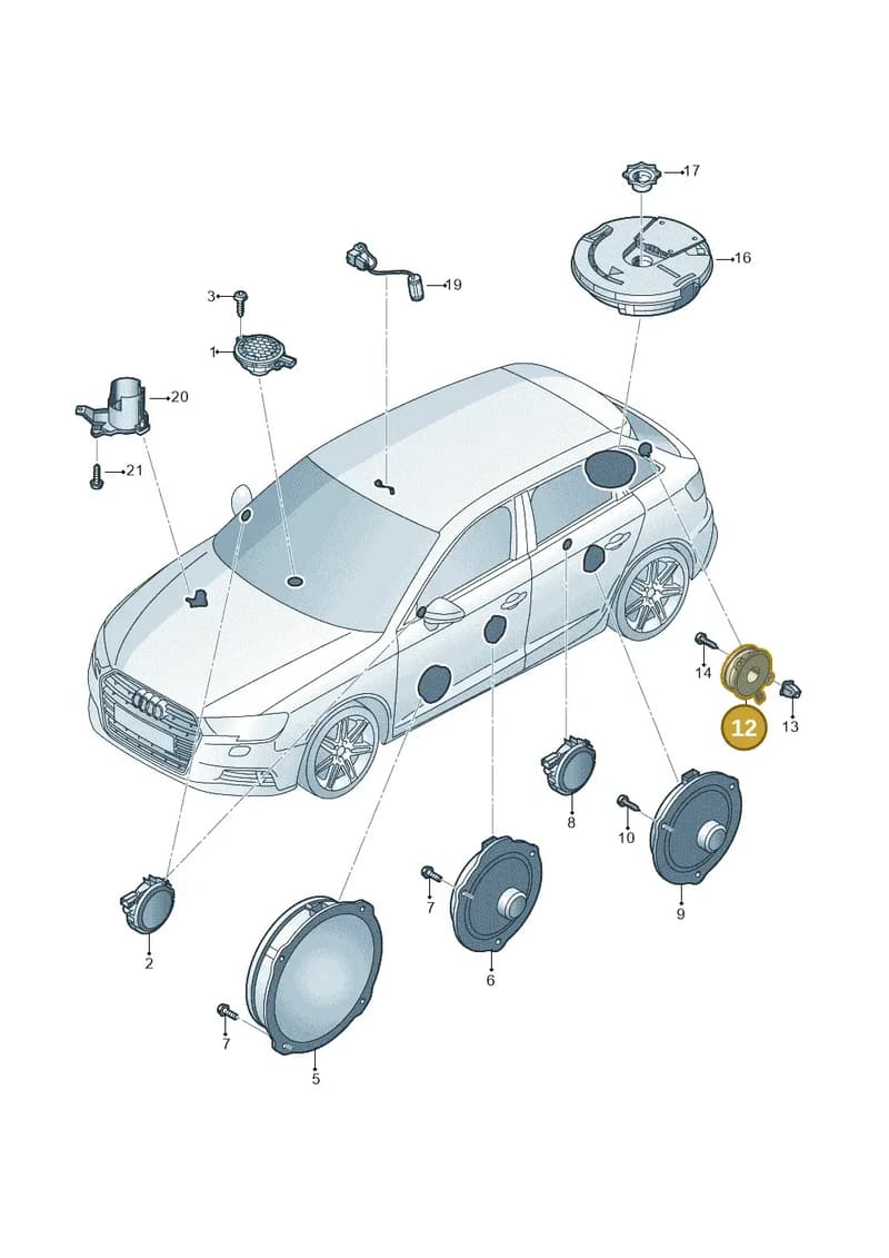 8V4035710 — Audi A3 Sportback (2016-2020) diagram 890035360, position 12