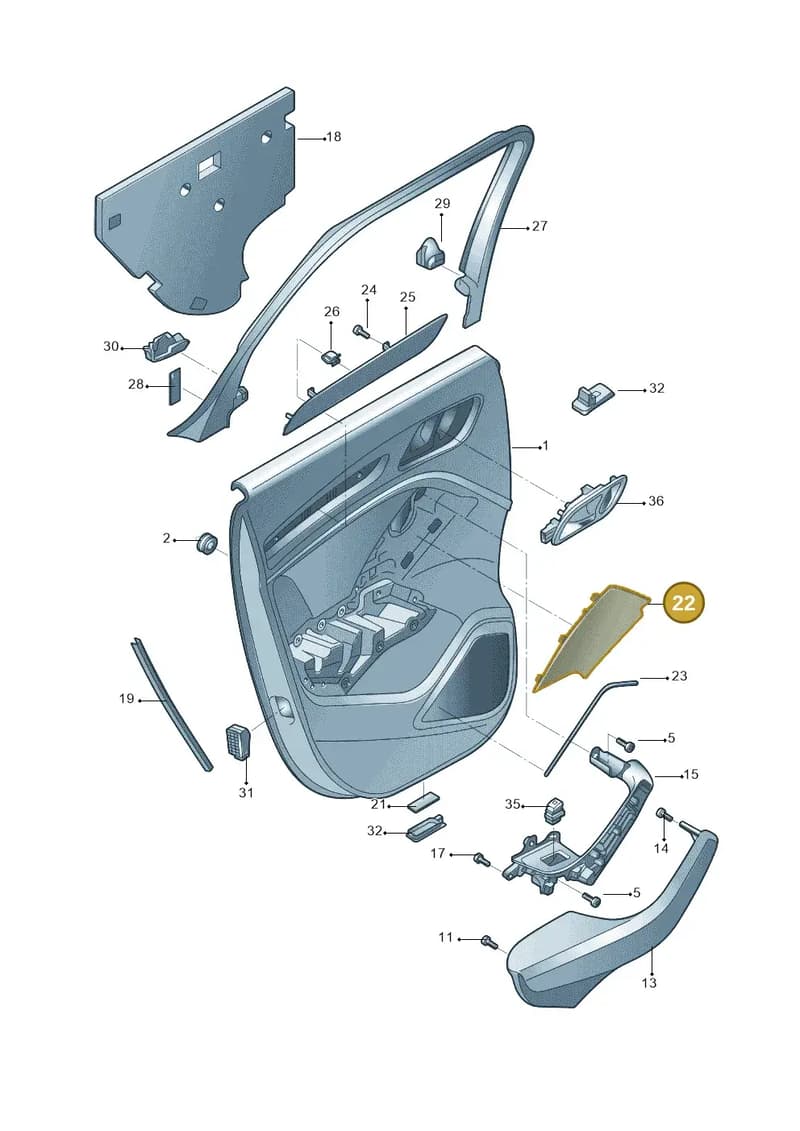 8V4035794ASC3 — Audi A3 Sportback 1.4 (2014-) diagram 785867040, position 22