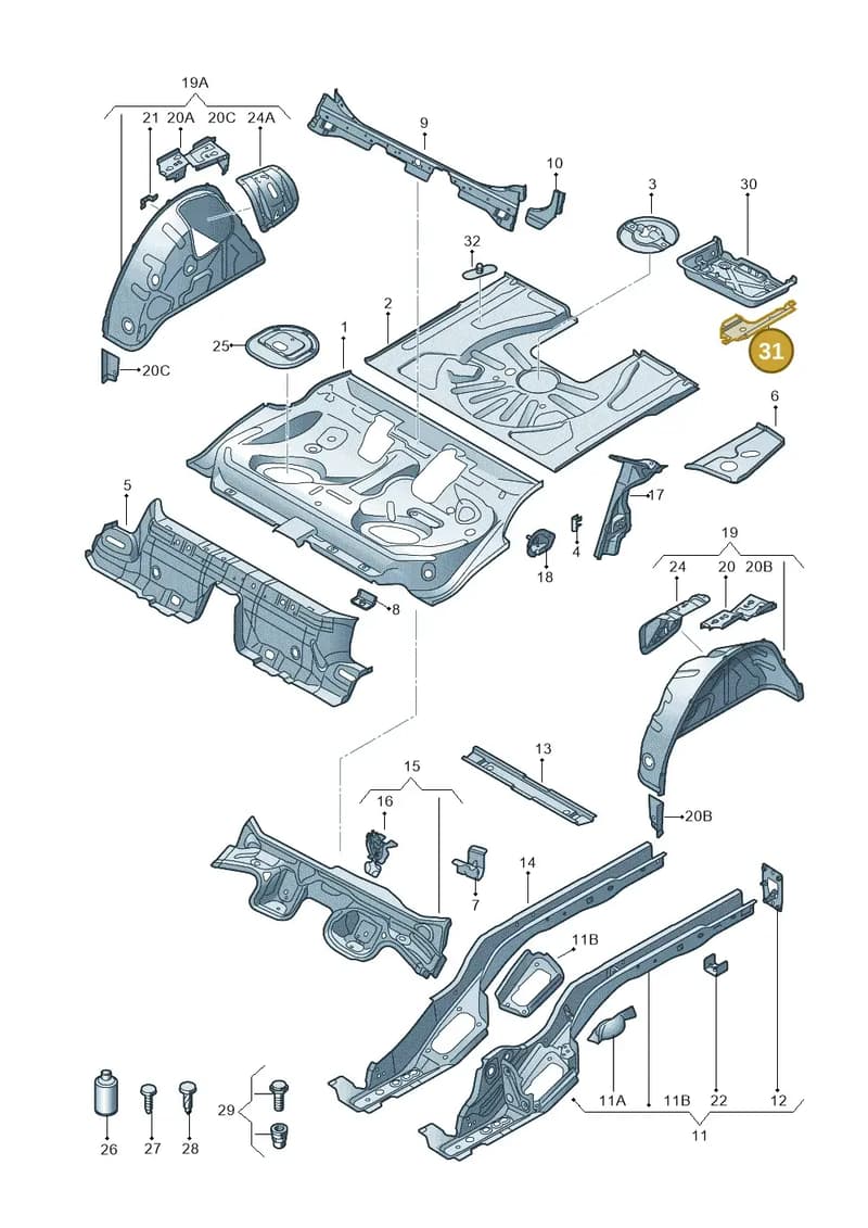 8V4802568 — Audi RS3 Limousine (2017-2020) diagram 858803100, position 31