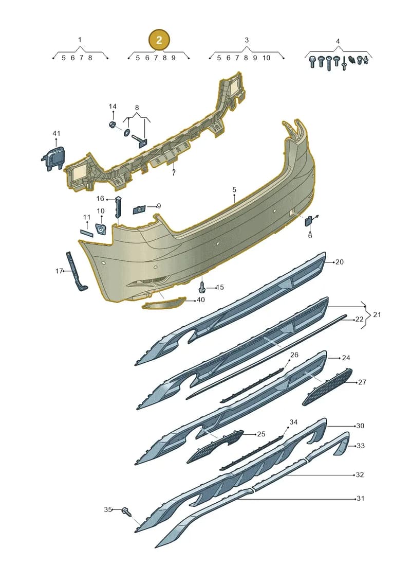 8V4807067LGRU — Audi A3 Sportback (2016-2020) diagram 890807600, position 2