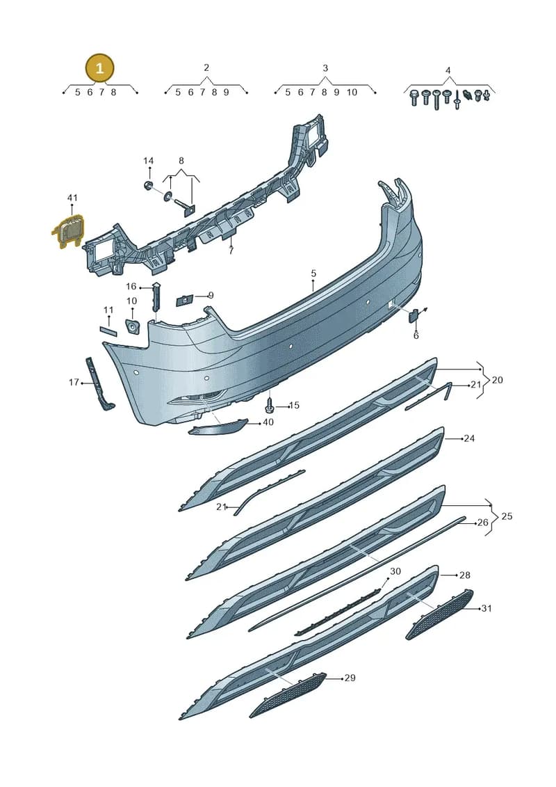 8V4807067NGRU — Audi A3 Sportback (2016-2020) diagram 890807720, position 1