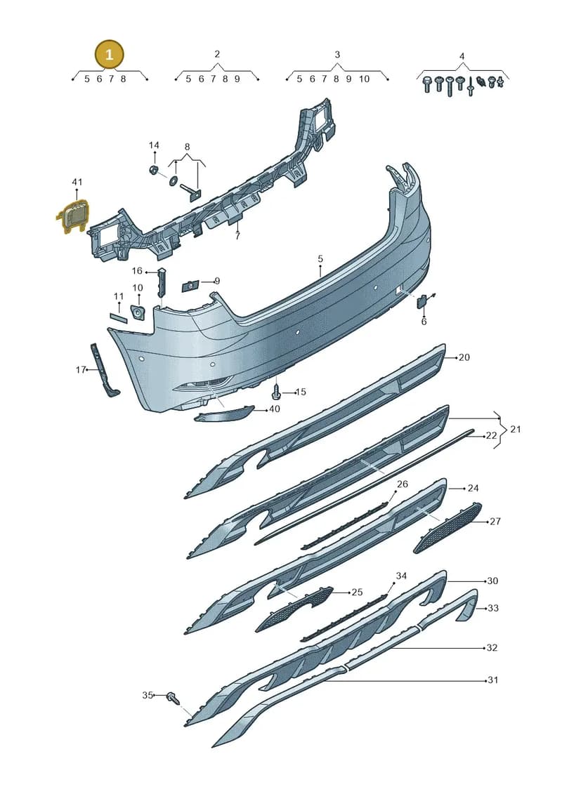 8V4807067NGRU — Audi A3 Sportback (2016-2020) diagram 890807600, position 1
