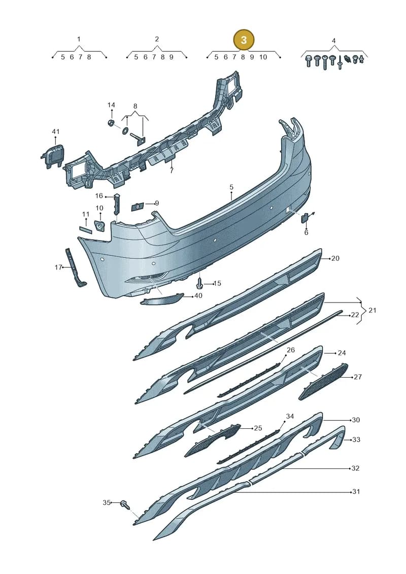 8V4807067QGRU — Audi A3 Sportback (2016-2020) diagram 890807600, position 3