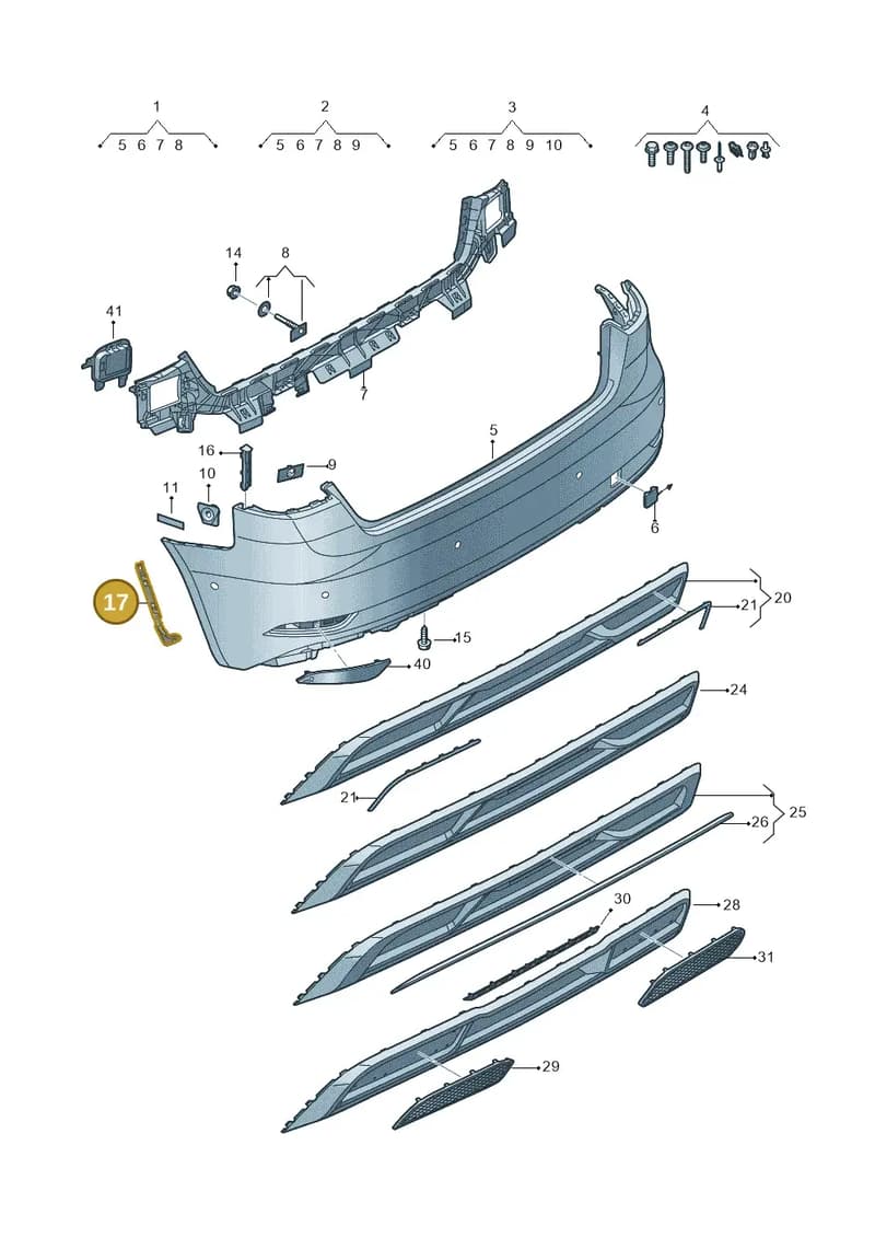 8V4807084D — Audi A3 Sportback (2016-2020) diagram 890807720, position 17