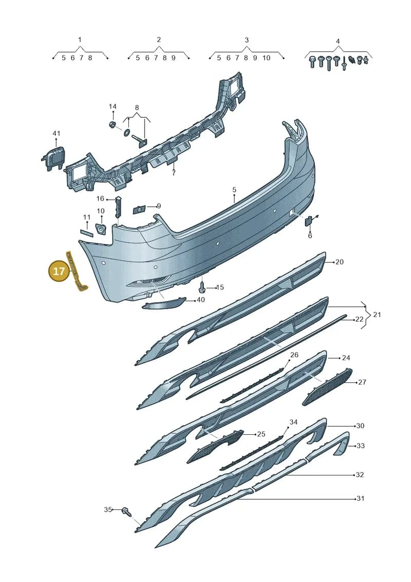 8V4807084D — Audi A3 Sportback (2016-2020) diagram 890807600, position 17
