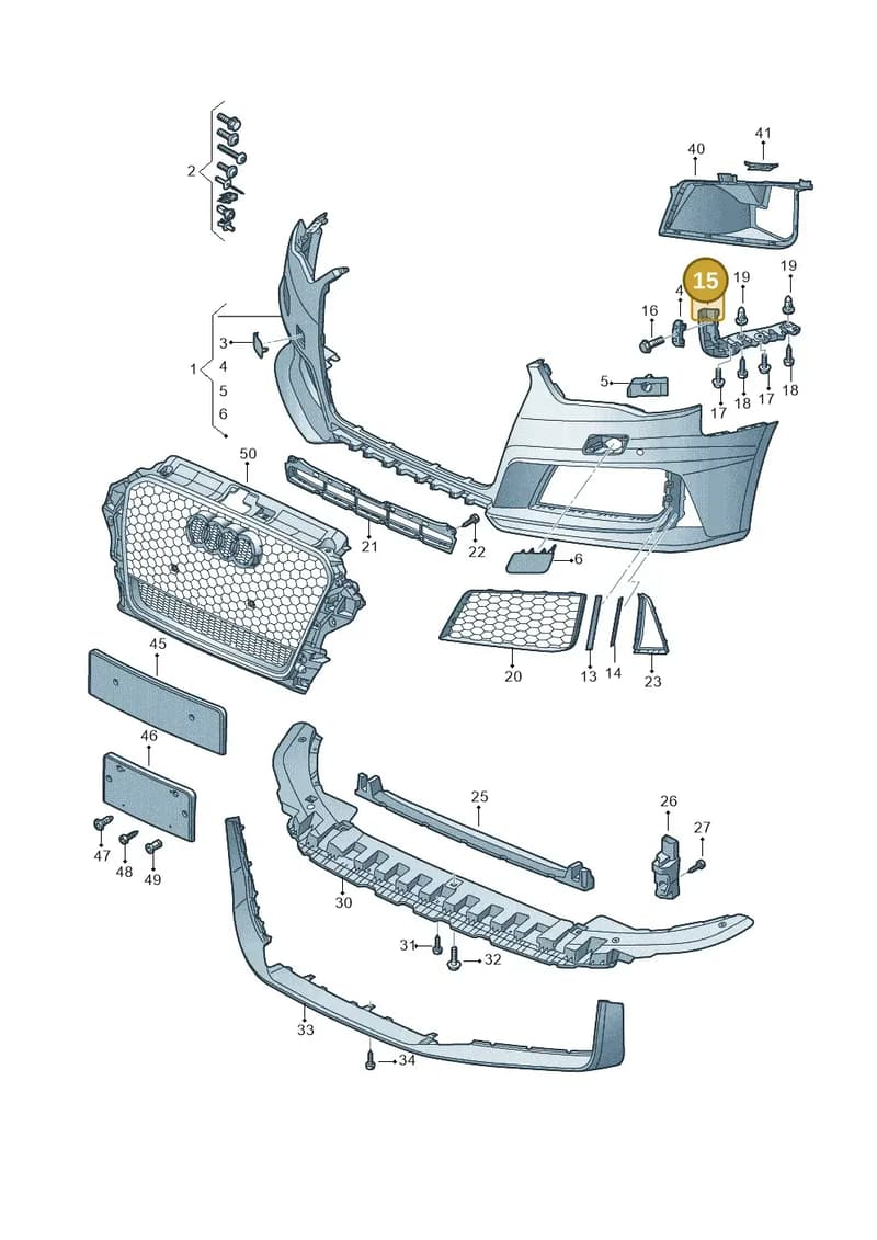 8V4807184 — Audi RS3 Sportback (2015-2016) diagram 858807100, position 15