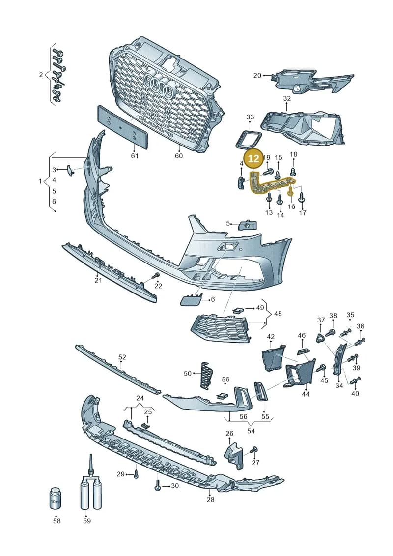 8V4807184 — Audi RS3 Limousine (2017-2020) diagram 853807200, position 12