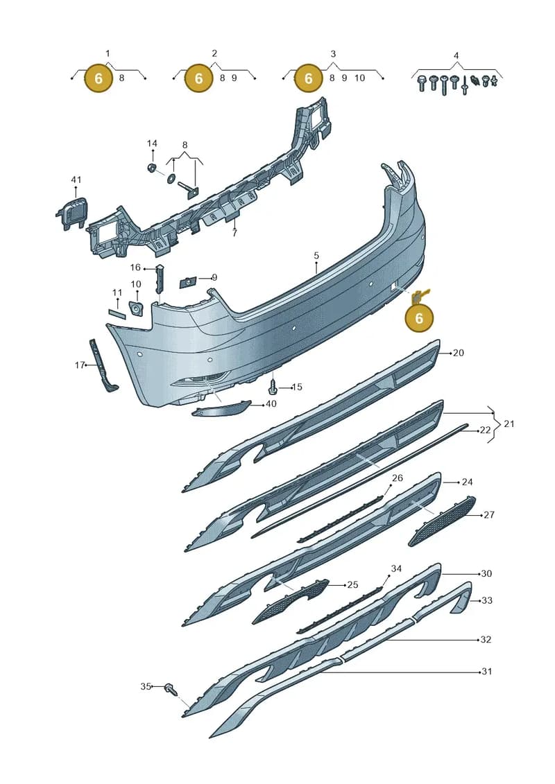 8V4807441DGRU — Audi A3 Sportback (2016-2020) diagram 890807600, position 6