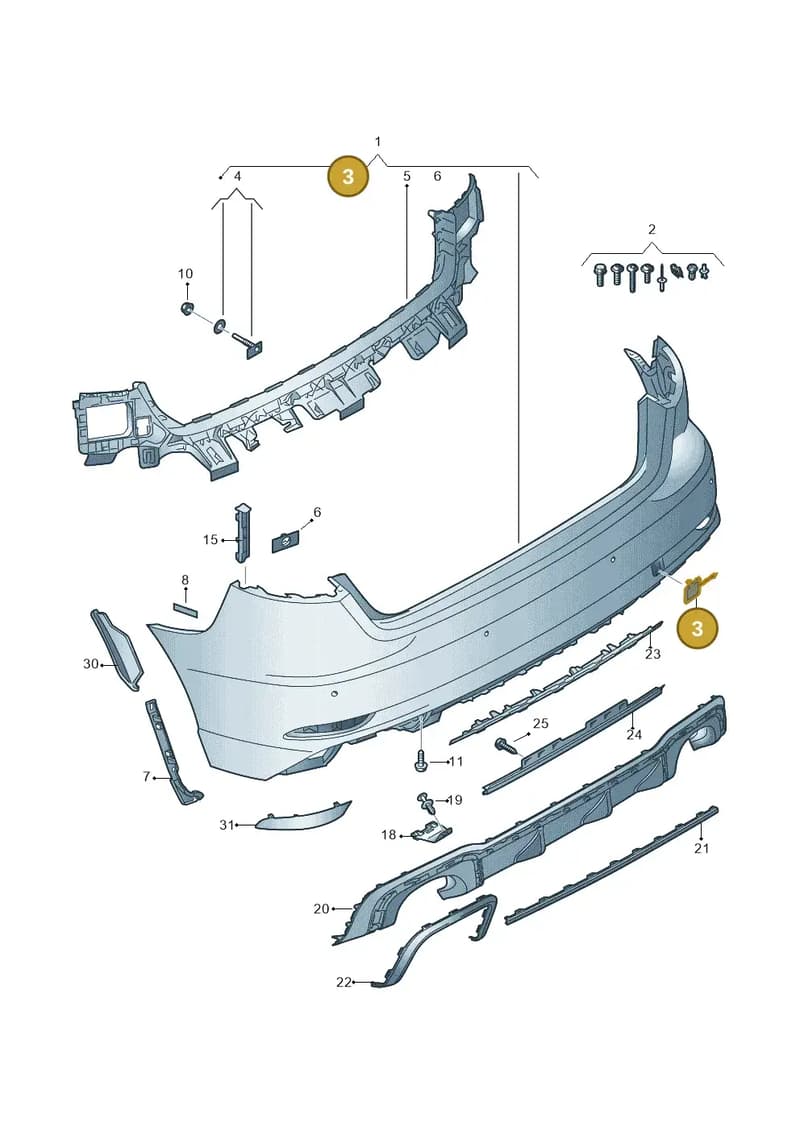 8V4807441EGRU — Audi RS3 Limousine (2017-2020) diagram 853807600, position 3