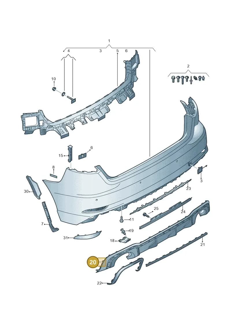 8V4807521ABY9B — Audi RS3 Limousine (2017-2020) diagram 853807600, position 20
