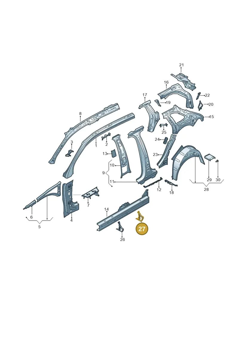 8V4809026A — Audi RS3 Limousine (2017-2020) diagram 745809100, position 27
