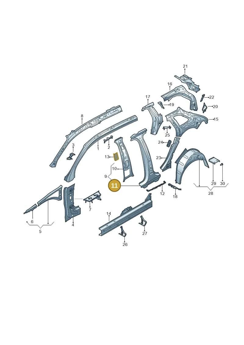 8V4809224 — Audi RS3 Limousine (2017-2020) diagram 745809100, position 11