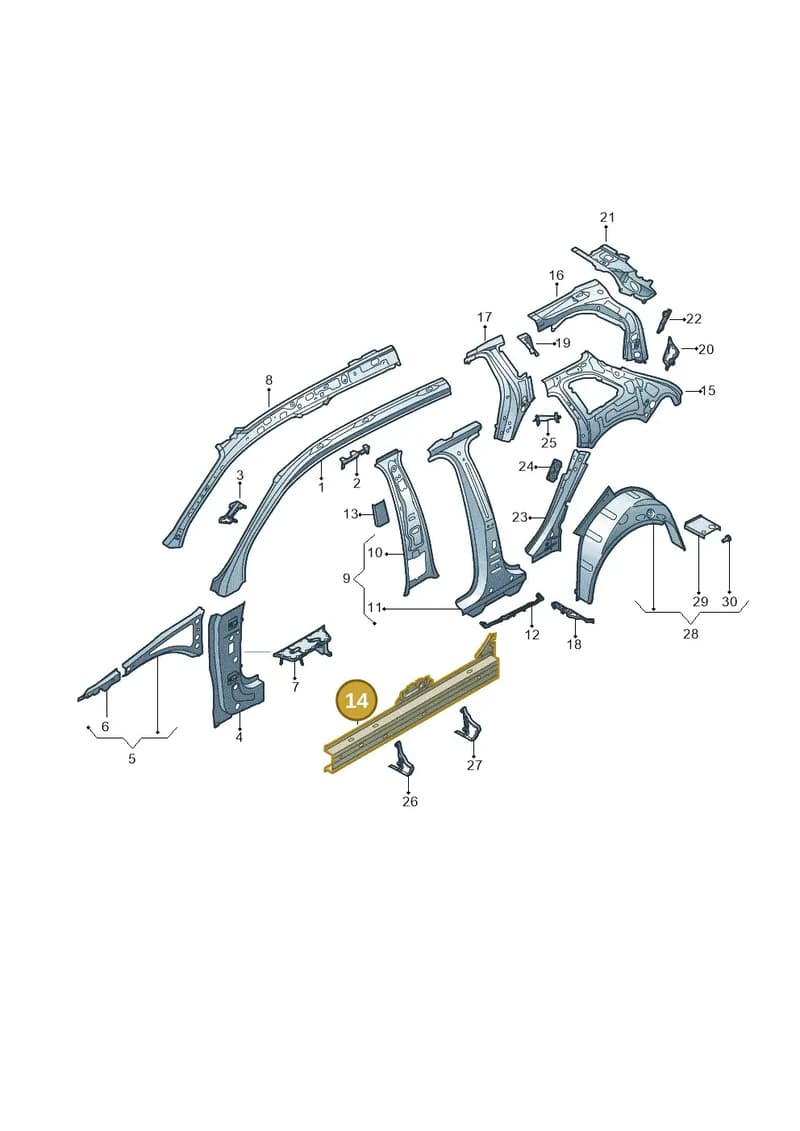 8V4809377C — Audi RS3 Limousine (2017-2020) diagram 745809100, position 14