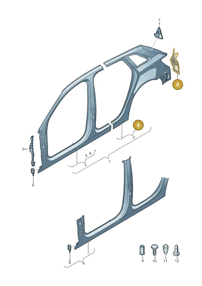 8V4809649 — Audi RS3 Limousine (2017-2020) diagram 745809600, position 8