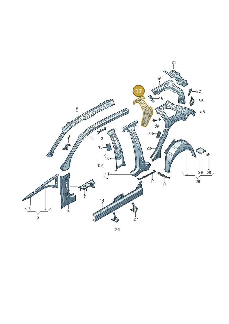 8V4809745 — Audi RS3 Limousine (2017-2020) diagram 745809100, position 17