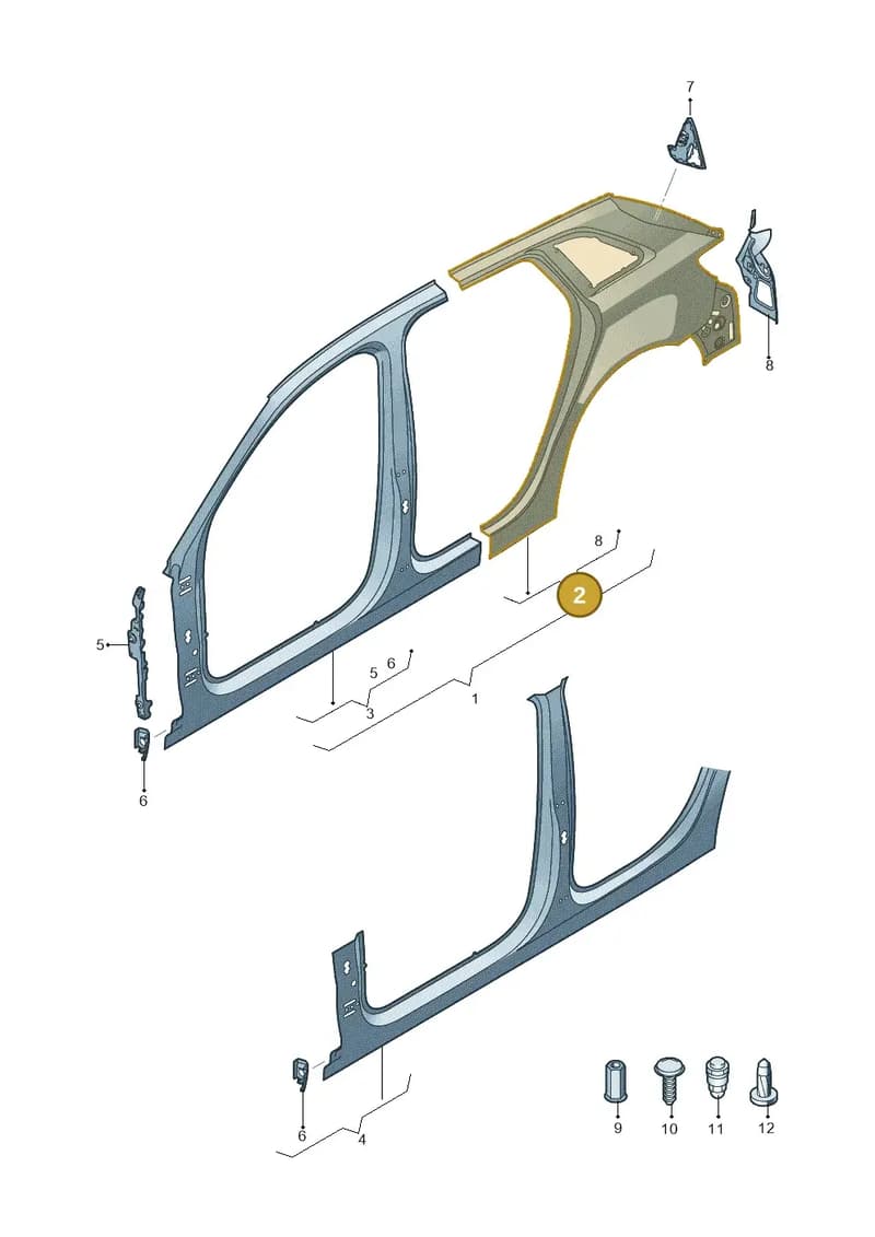 8V4809837 — Audi RS3 Limousine (2017-2020) diagram 745809600, position 2