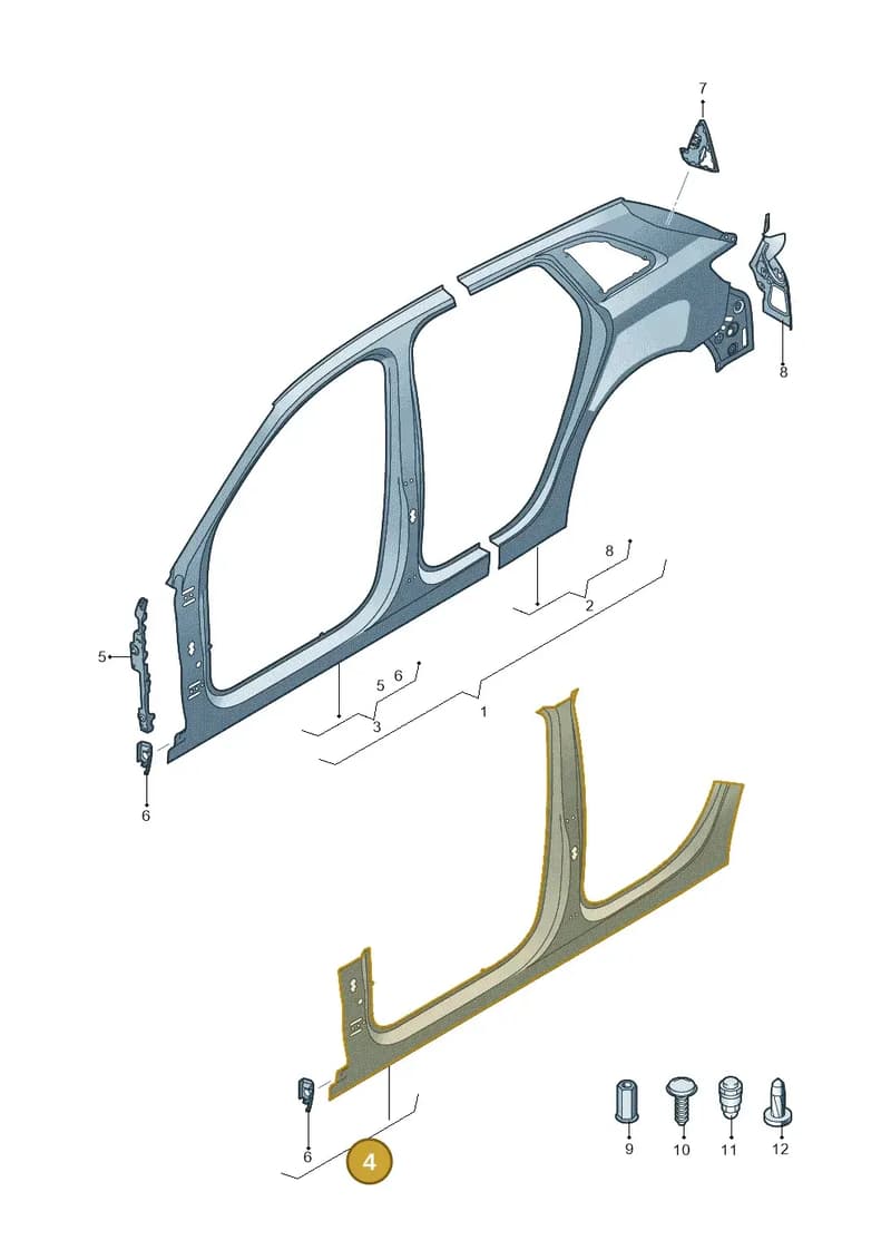 8V4809848 — Audi RS3 Limousine (2017-2020) diagram 745809600, position 4