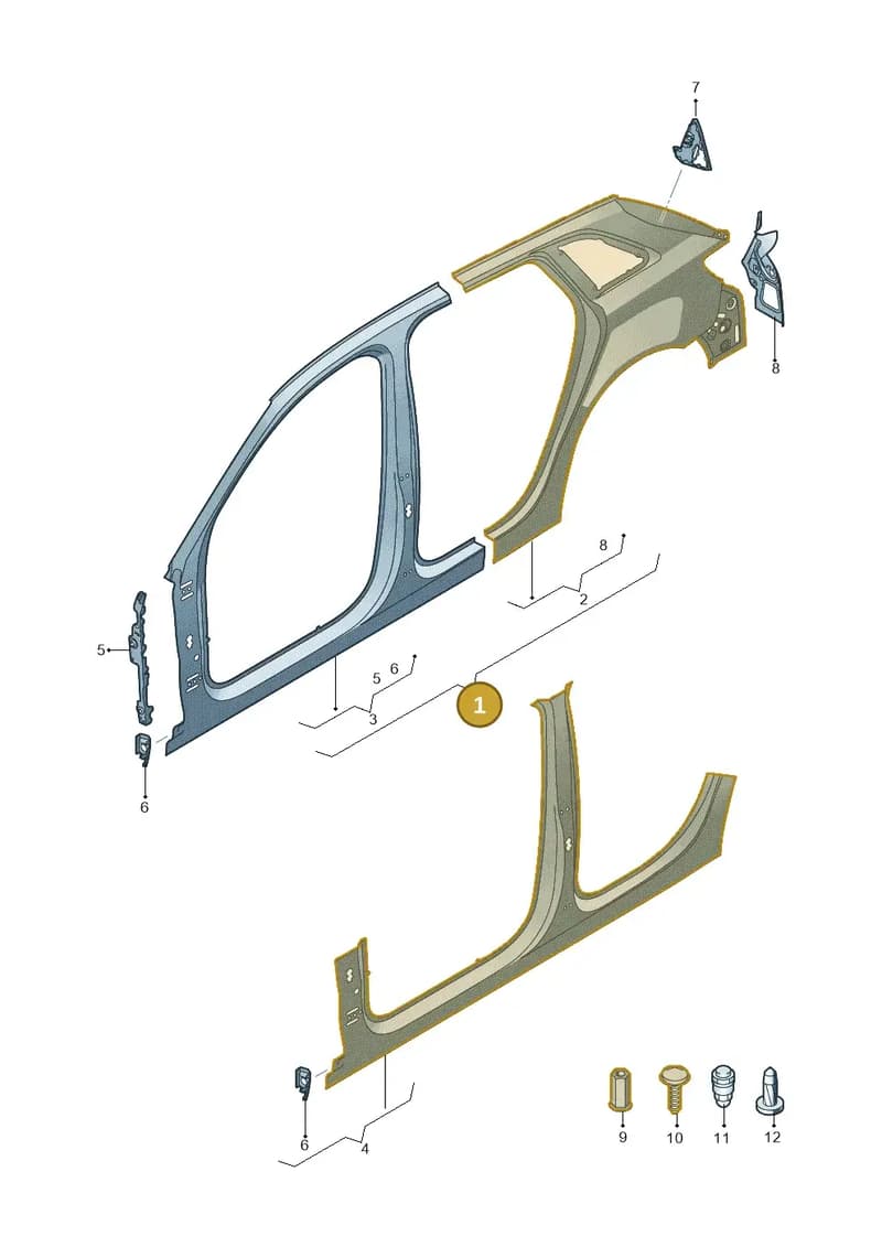 8V4810099 — Audi RS3 Limousine (2017-2020) diagram 745809600, position 1