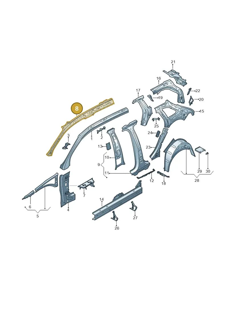 8V4810179 — Audi RS3 Limousine (2017-2020) diagram 745809100, position 8
