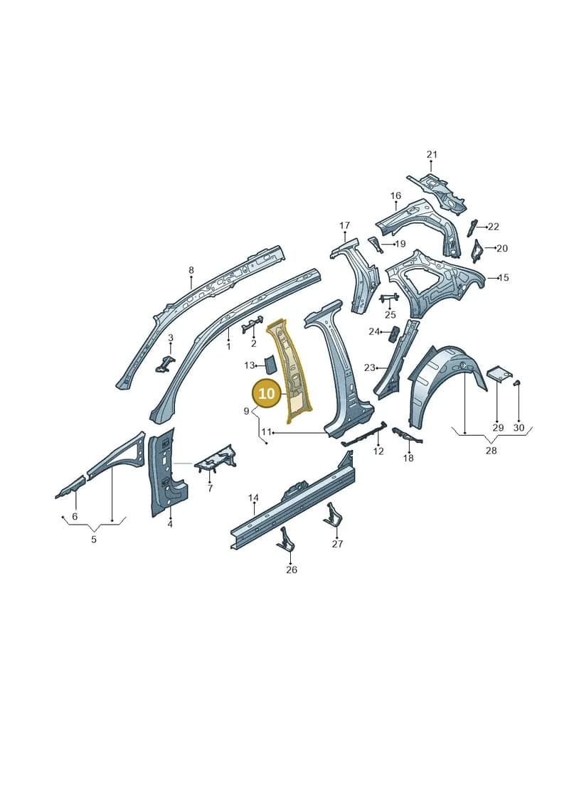 8V4810199 — Audi RS3 Limousine (2017-2020) diagram 745809100, position 10
