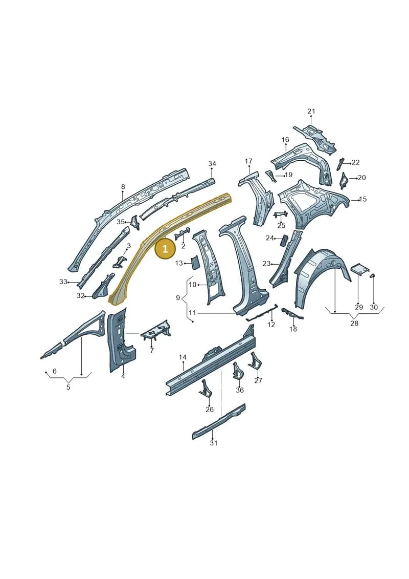 8V4810284A — Audi A3 Sportback (2016-2020) diagram 745809110, position 1