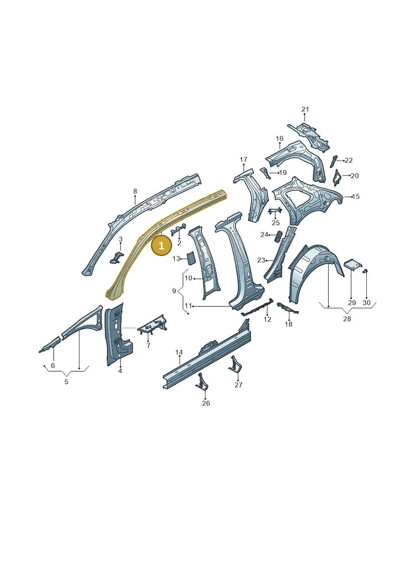 8V4810284A — Audi RS3 Limousine (2017-2020) diagram 745809100, position 1