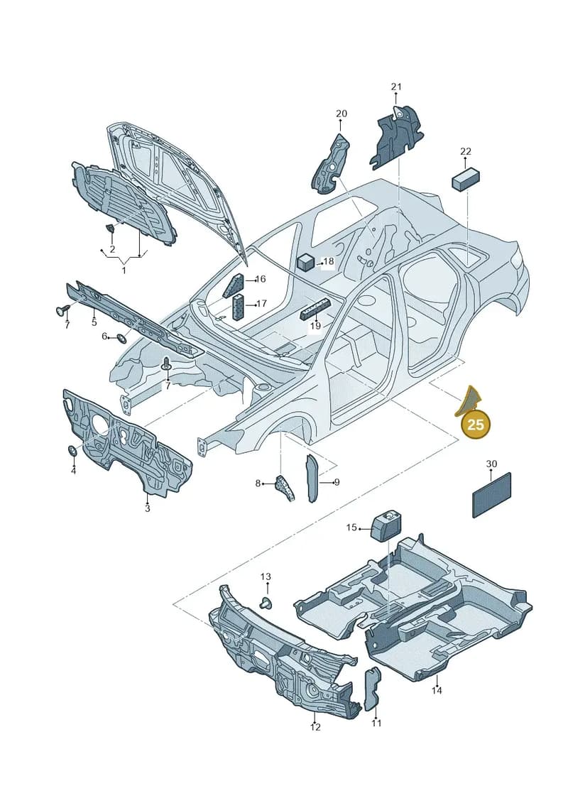 8V4810525 — Audi RS3 Sportback (2015-2016) diagram 858863200, position 25