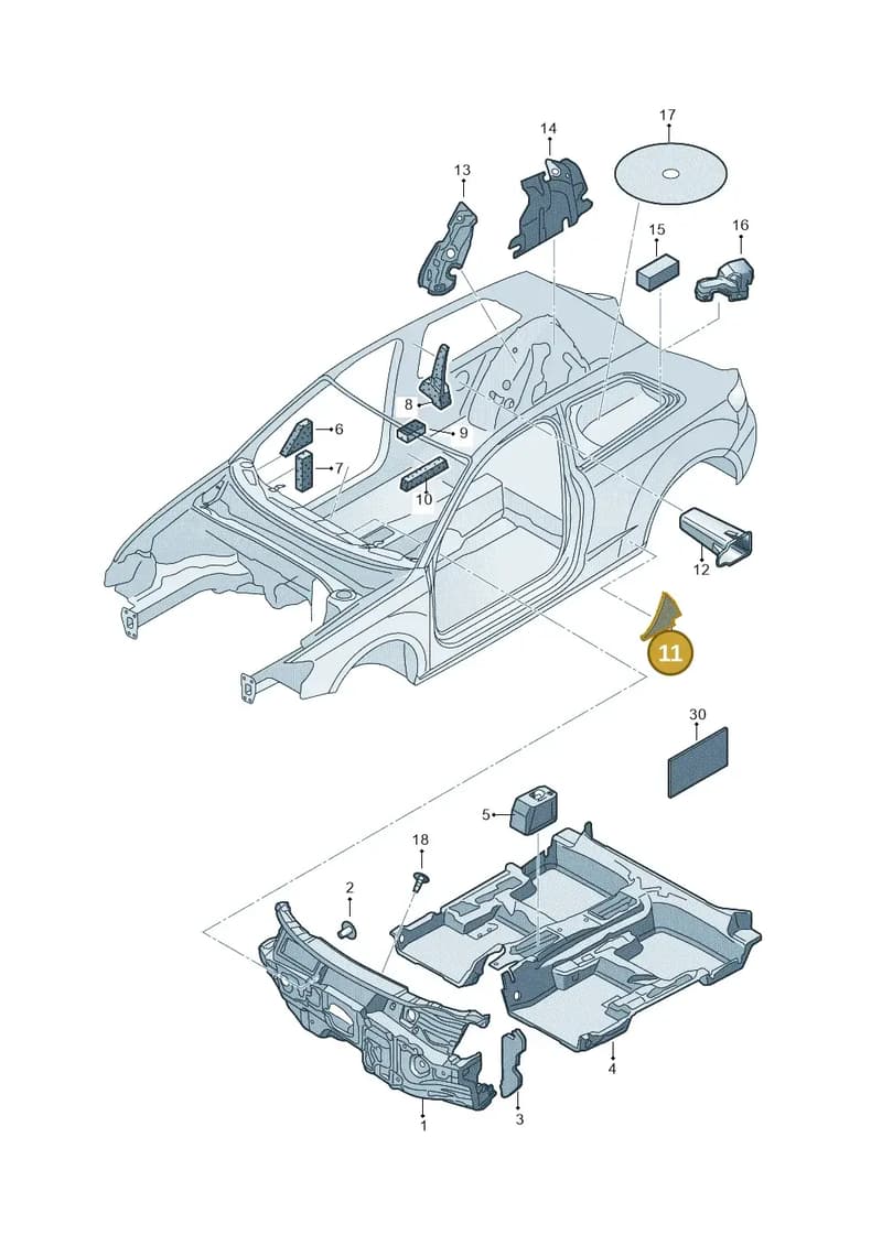 8V4810525 — Audi RS3 Limousine (2017-2020) diagram 890863200, position 11