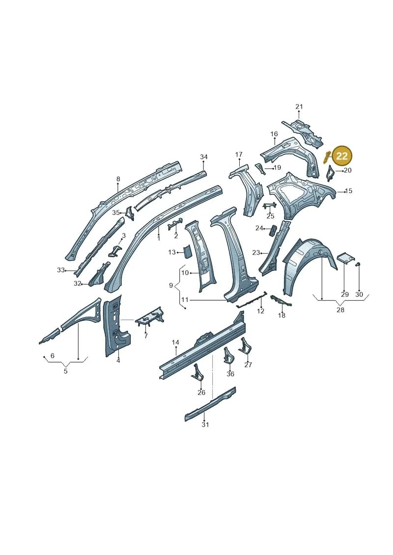 8V4810569 — Audi A3 Sportback (2016-2020) diagram 745809110, position 22