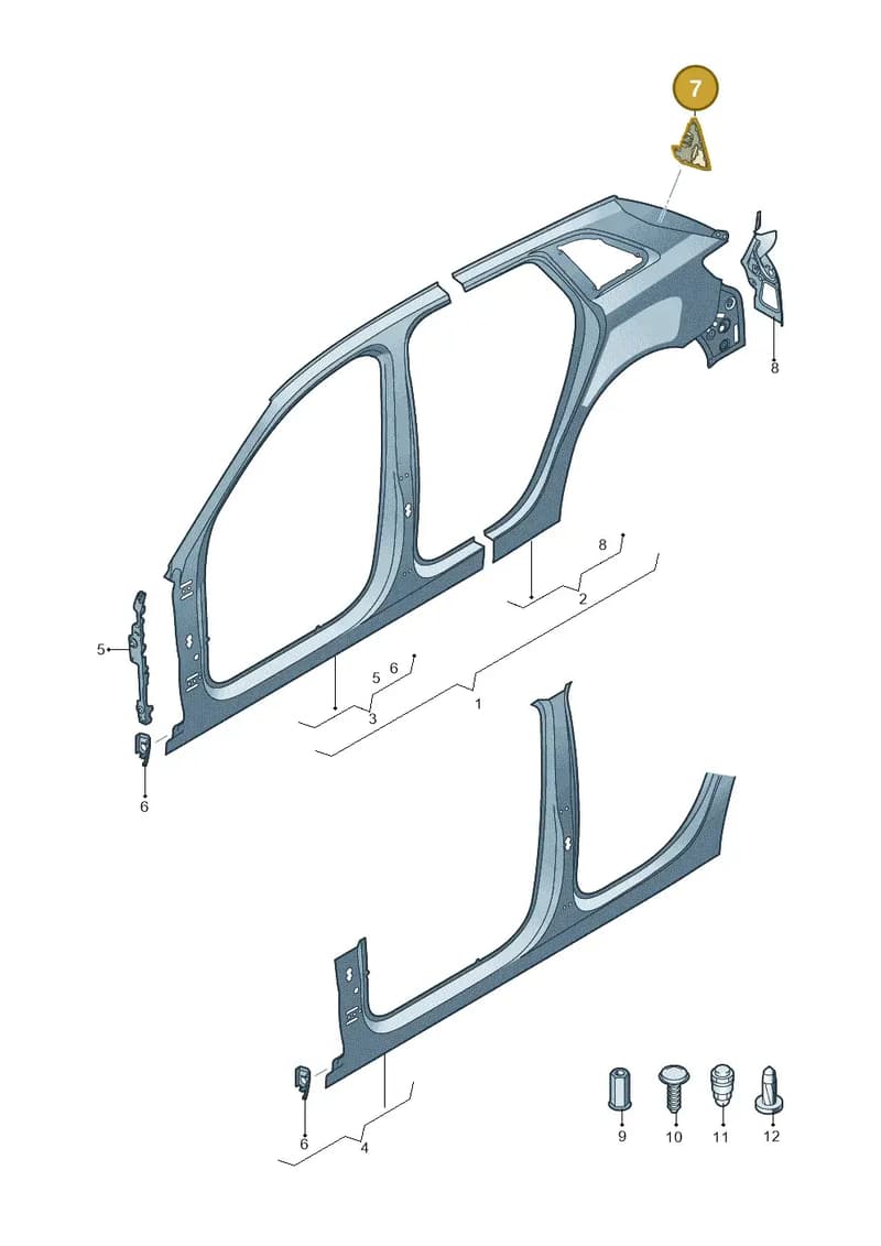 8V4810570A — Audi RS3 Limousine (2017-2020) diagram 745809600, position 7