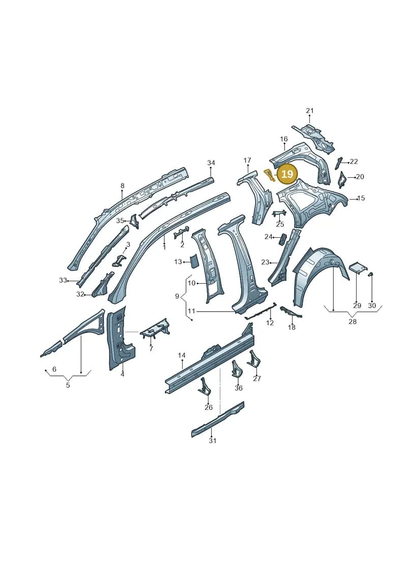 8V4810729 — Audi A3 Sportback (2016-2020) diagram 745809110, position 19