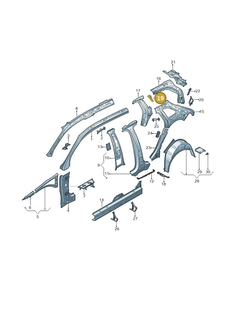 8V4810729 — Audi RS3 Limousine (2017-2020) diagram 745809100, position 19