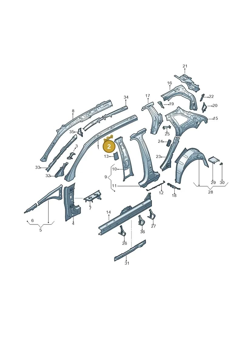 8V4810826 — Audi A3 Sportback (2016-2020) diagram 745809110, position 2