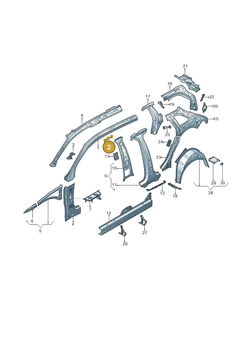 8V4810826 — Audi RS3 Limousine (2017-2020) diagram 745809100, position 2