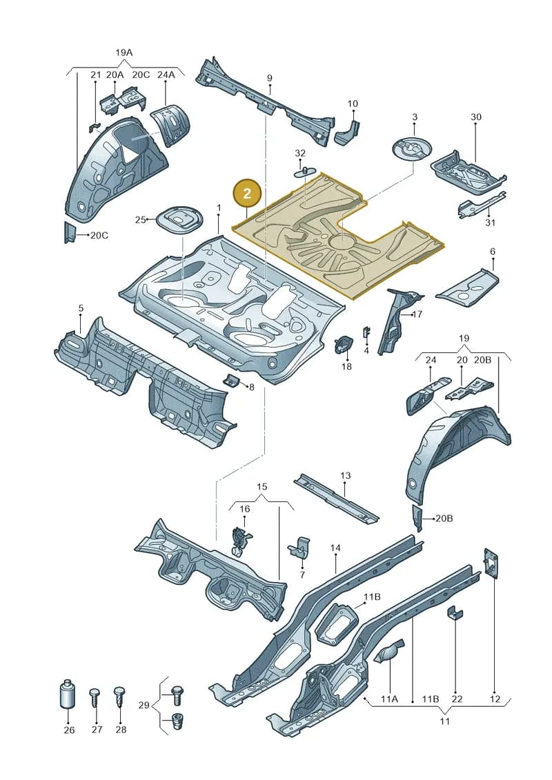 8V4813116A — Audi RS3 Limousine (2017-2020) diagram 858803100, position 2