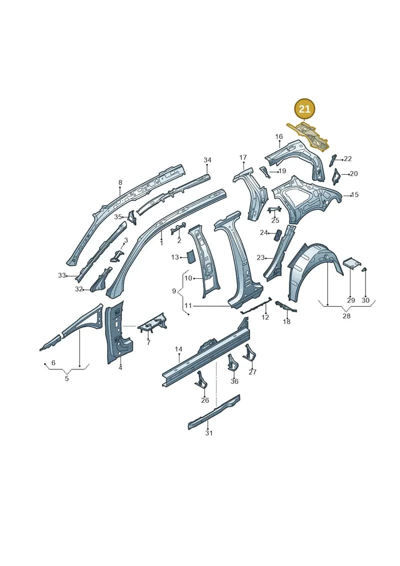 8V4817475 — Audi A3 Sportback (2016-2020) diagram 745809110, position 21