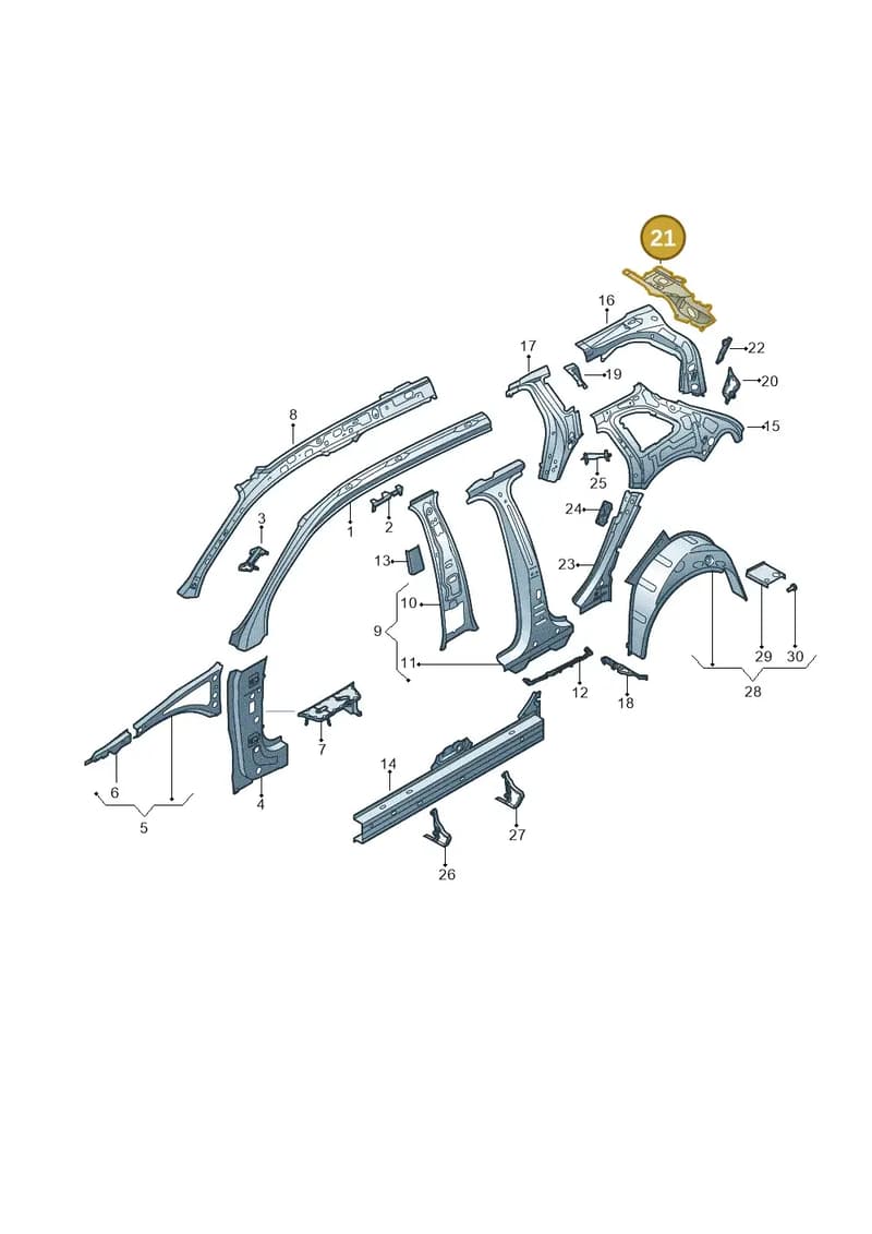 8V4817475 — Audi RS3 Limousine (2017-2020) diagram 745809100, position 21
