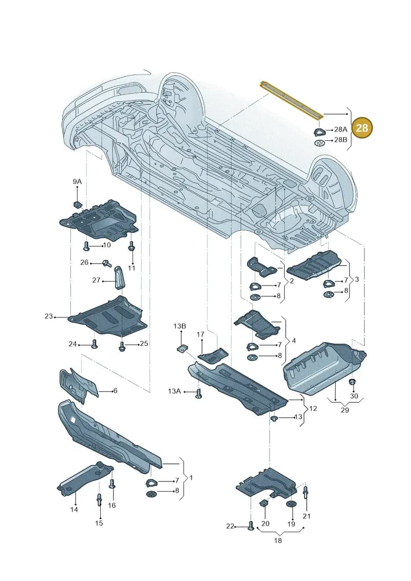 8V4825102 — Audi A3 Sportback 1.4 (2014-) diagram 785825000, position 28