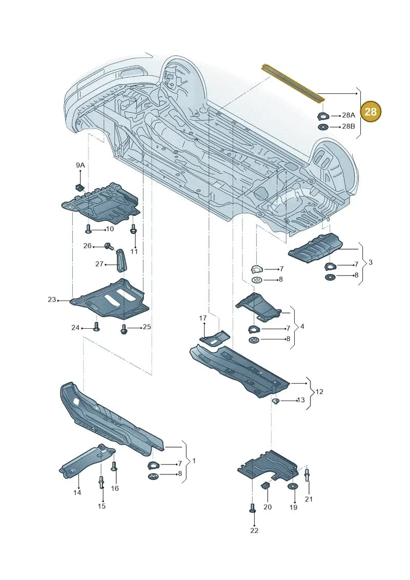 8V4825102 — Audi A3 Limousine 2.0 (2017-2021) diagram 820825000, position 28