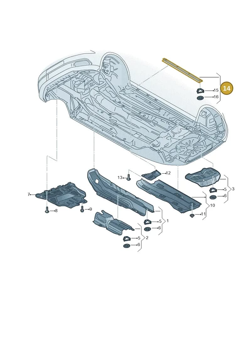 8V4825102 — Audi RS3 Sportback (2015-2016) diagram 858825000, position 14