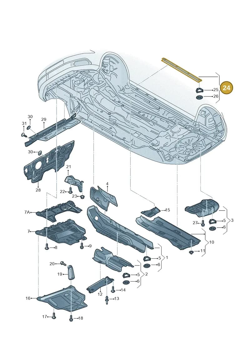 8V4825102 — Audi A3 Sportback (2016-2020) diagram 890825100, position 24