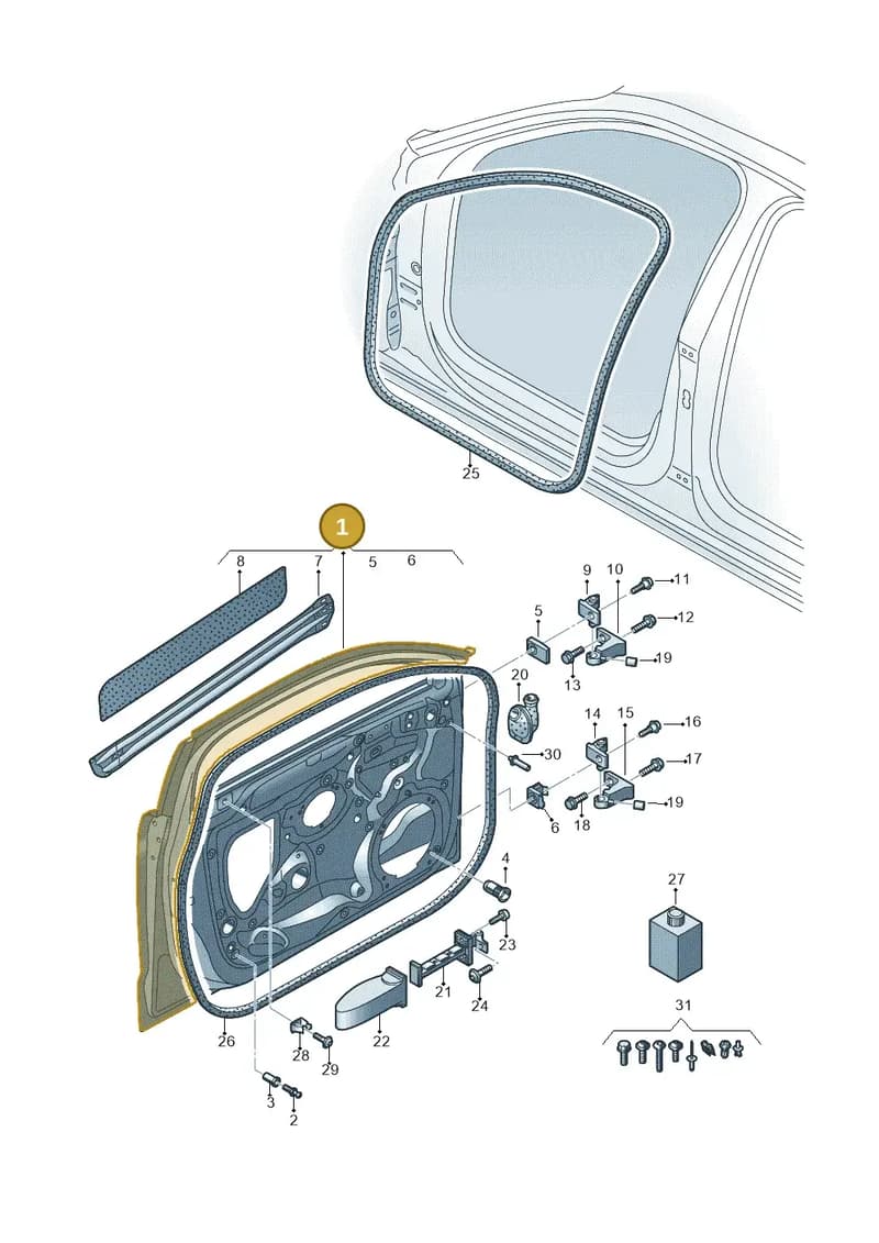 8V4831052E — Audi RS3 Limousine (2017-2020) diagram 890831150, position 1