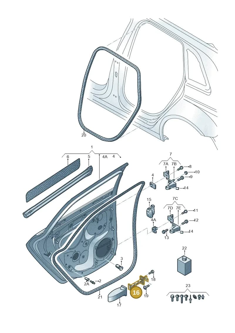 8V4839249A — Audi A3 Sportback (2012-2016) diagram 745833100, position 16