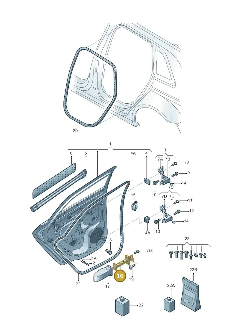 8V4839249A — Audi A3 Limousine 2.0 (2017-2021) diagram 820833010, position 16